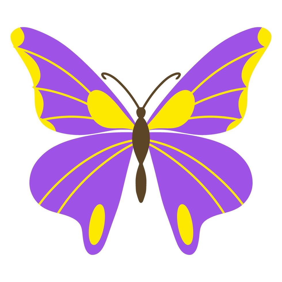 Elegant butterfly illustration, hand drawn purple butterfly for cards, designs, postcards, icons, etc vector