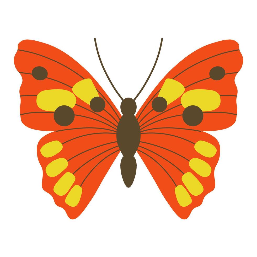 Elegant butterfly illustration, hand drawn red butterfly for cards, designs, postcards, icons, etc vector