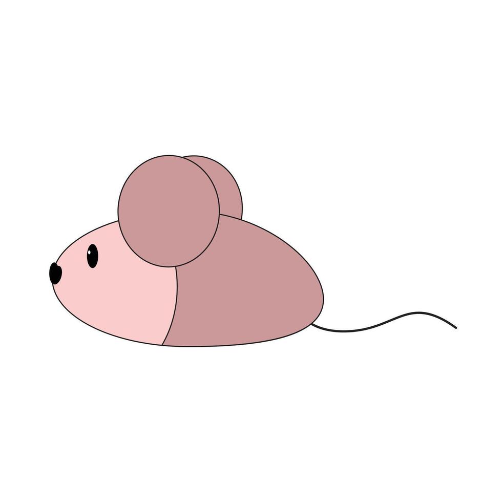 Cartoon pet mouse toy, perfect for playful kitten entertainment and animal enrichment themes vector