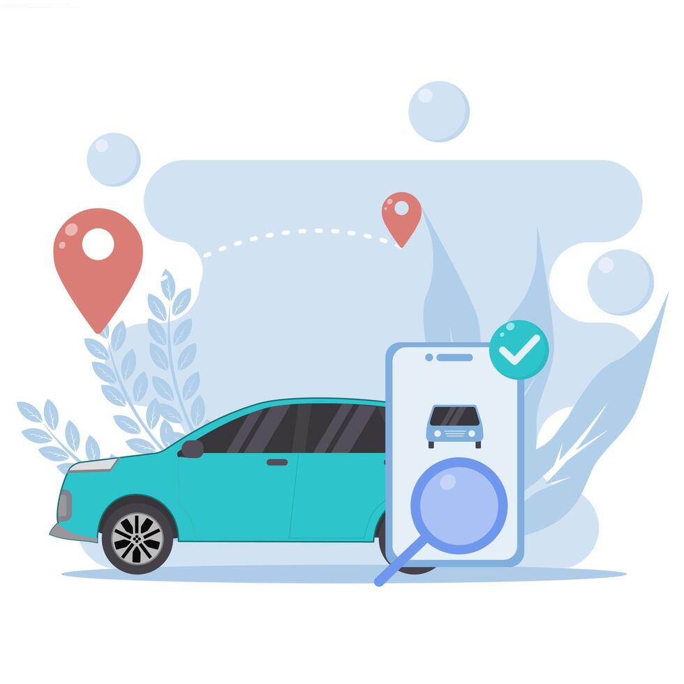 Car rental app design vector