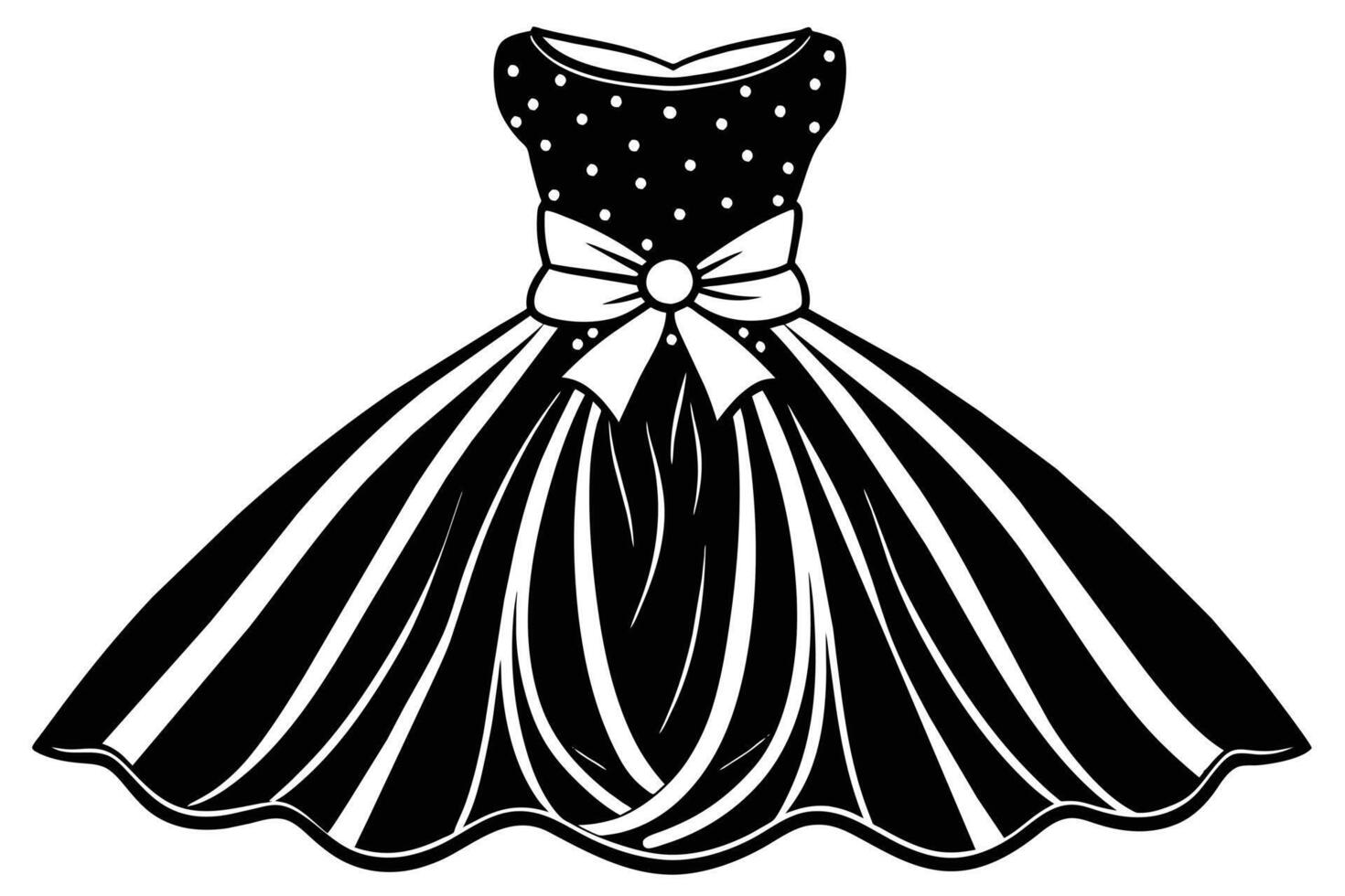 Elegant Black and White Silhouette of a Ball Gown vector