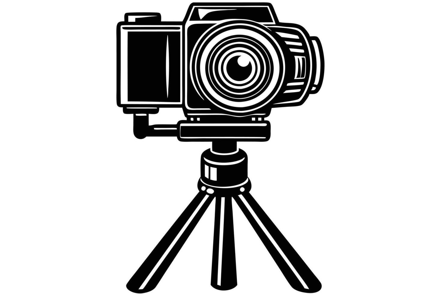 Style Camera on Tripod Graphic vector