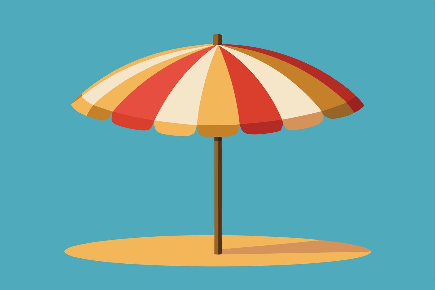 Colorful Beach Umbrella on Sandy Shore vector