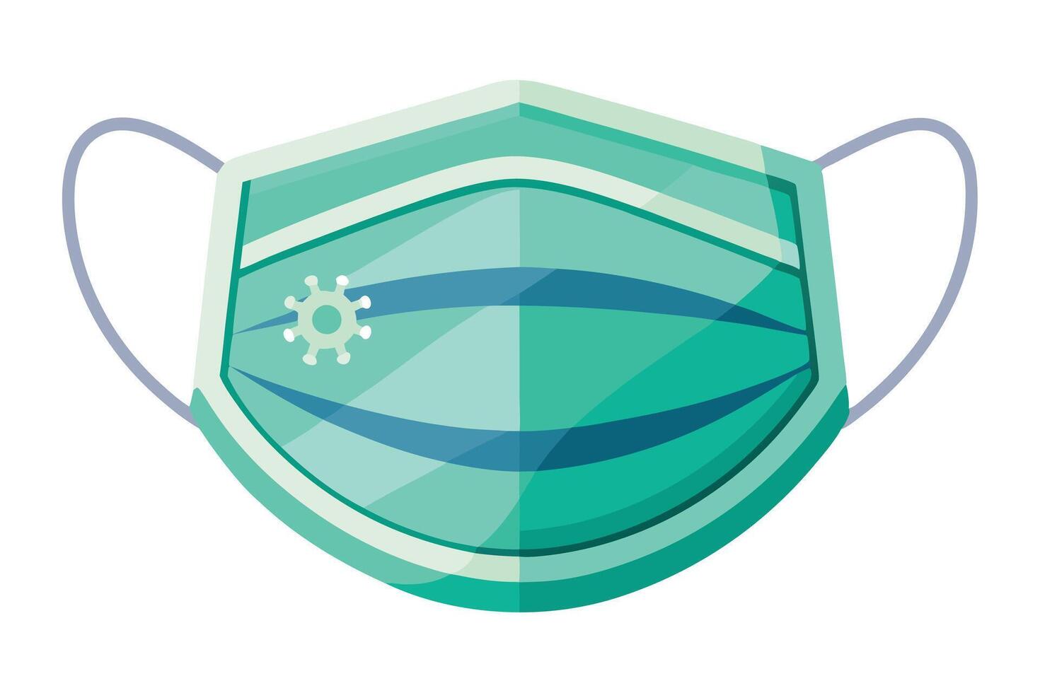 A colored protective face mask, perfect for health and safety visuals. vector