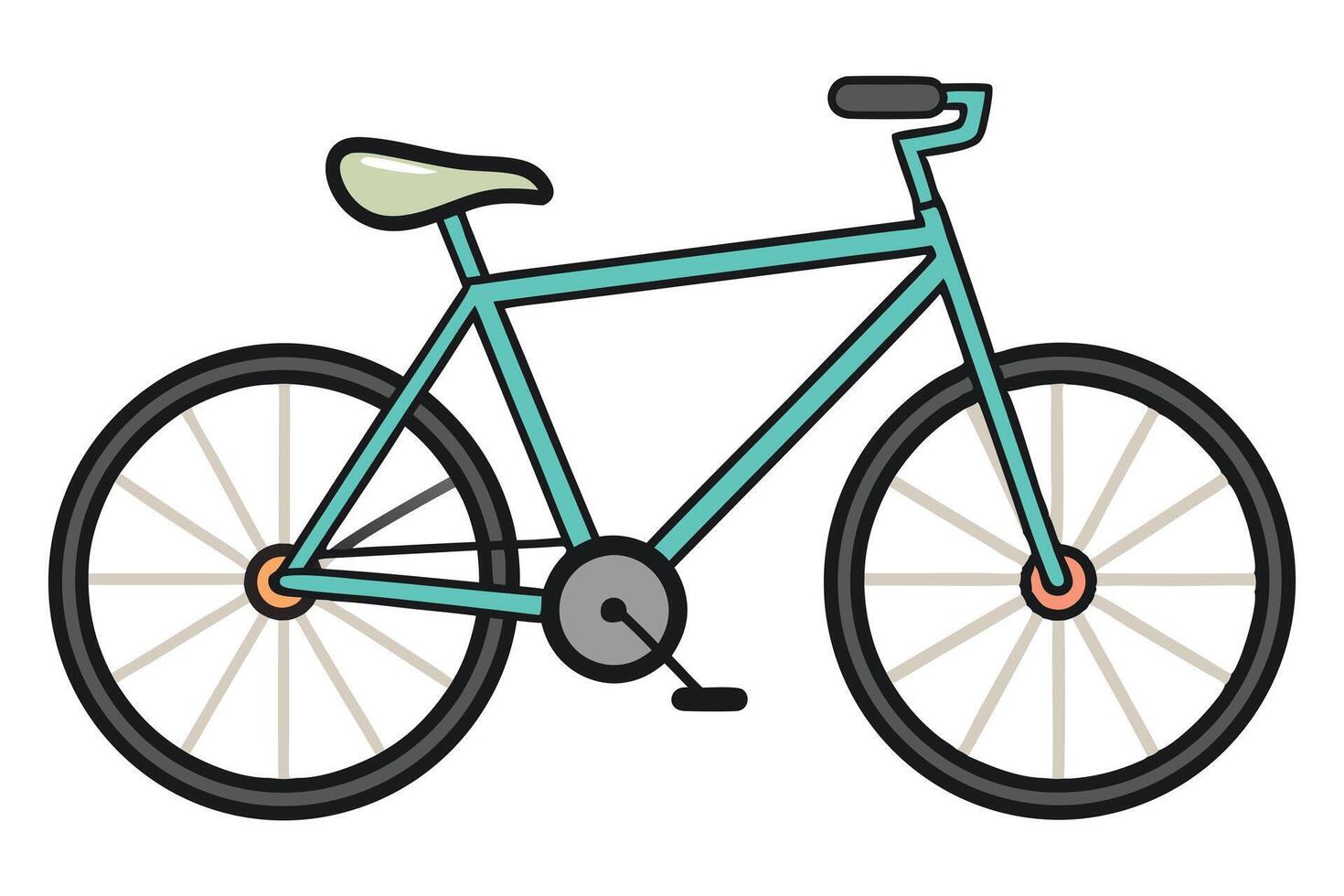 A stylish teal bicycle illustration perfect for design projects. vector