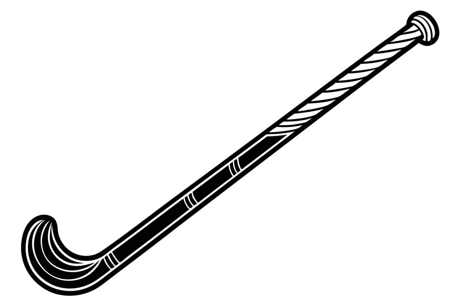Black and White Illustration of a Field Hockey Stick vector