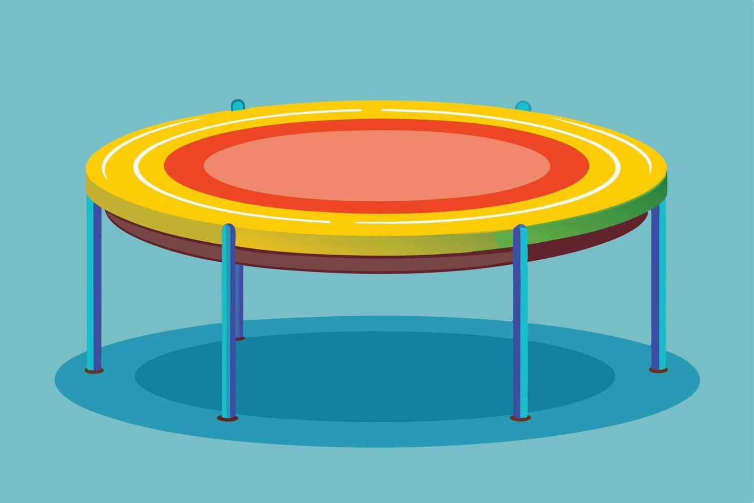 A colorful illustration of a child's trampoline. vector