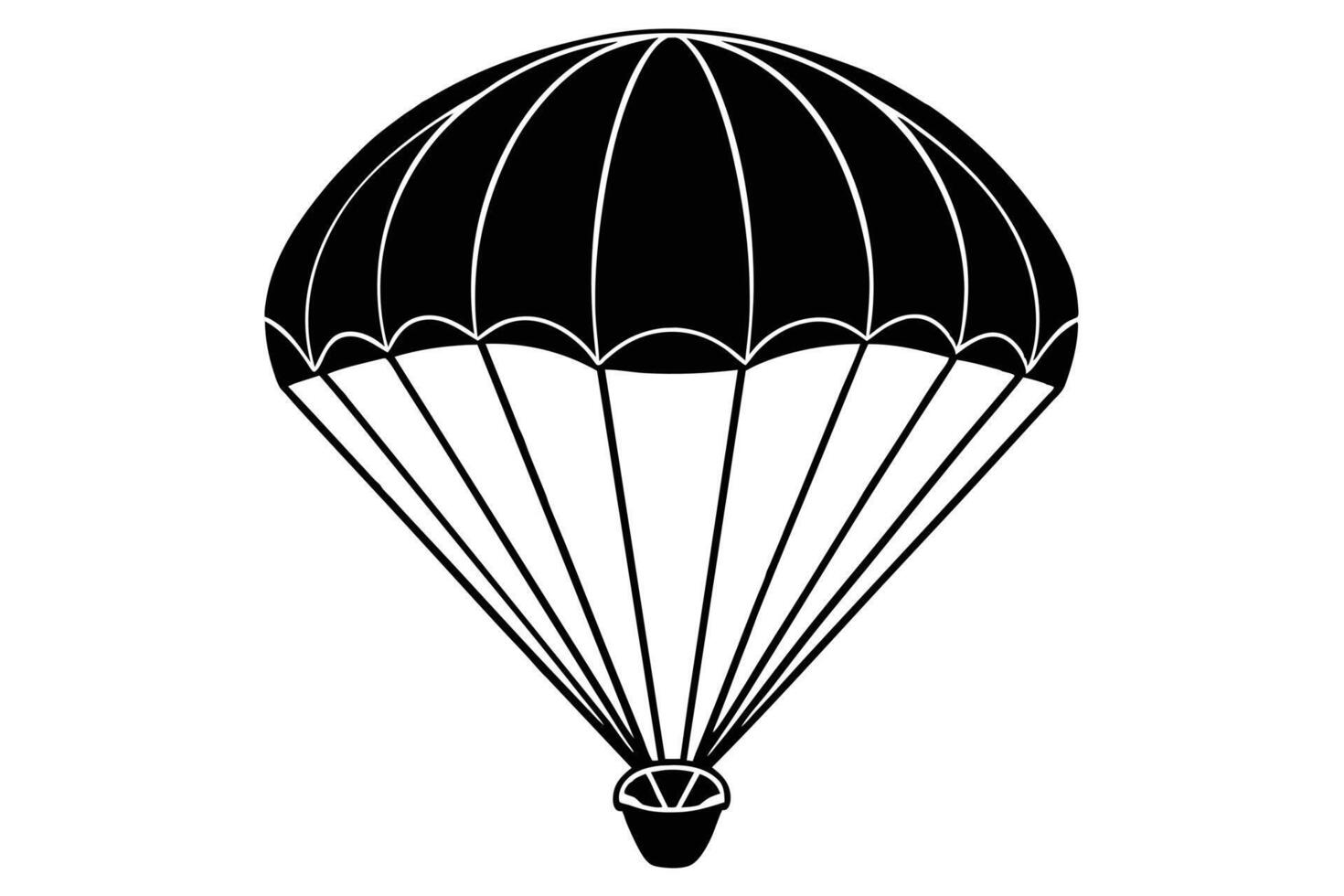 Simple Black Silhouette of a Parachute vector