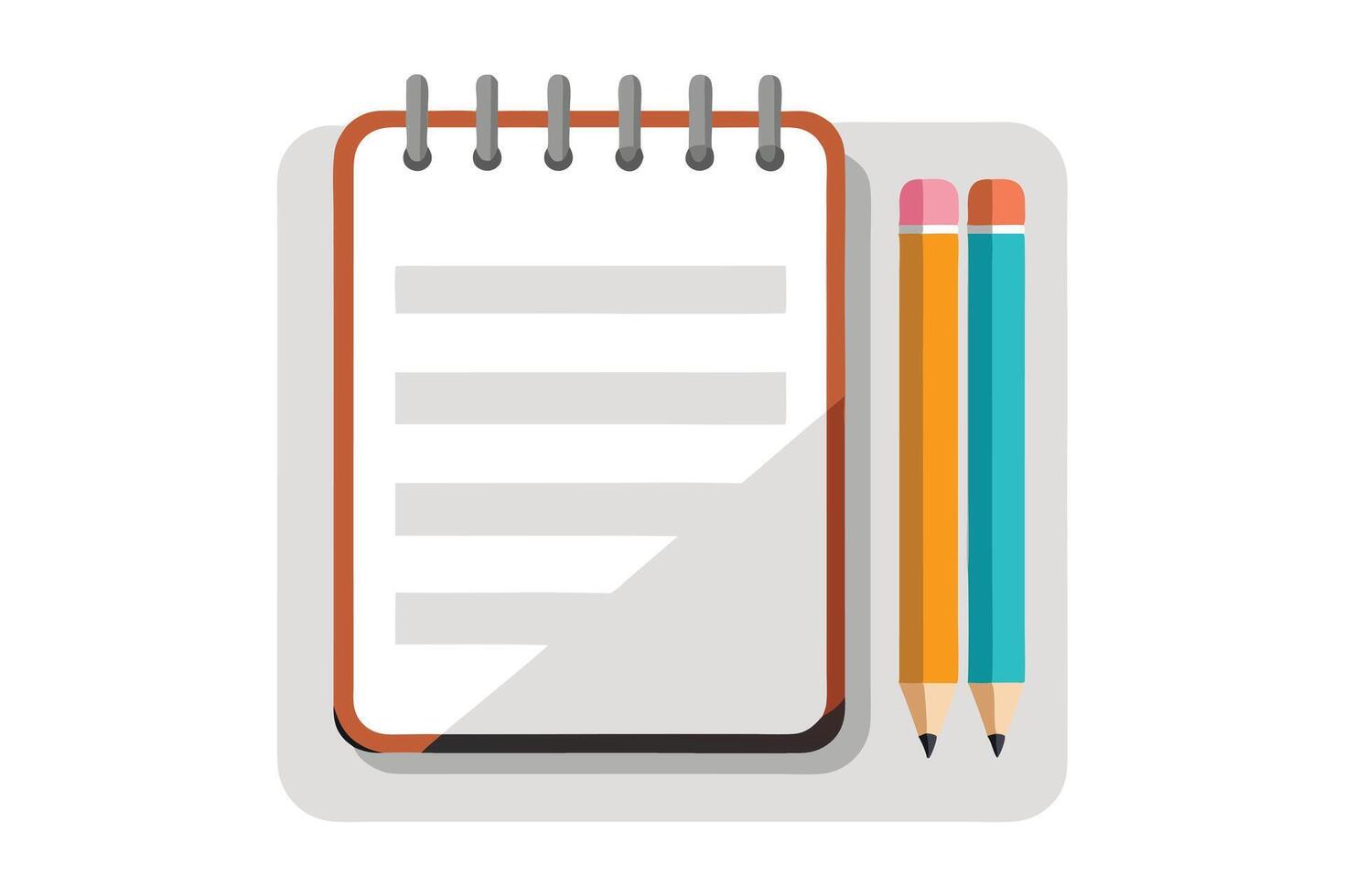 A colorful notebook with pencils, ready for creative expression. vector