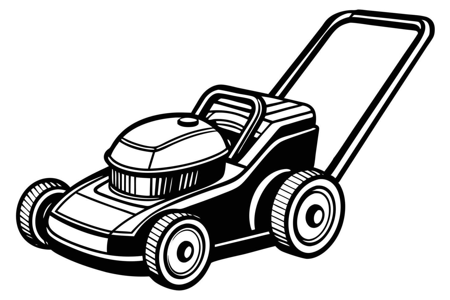Classic Lawn Mower Illustration for Design Projects vector
