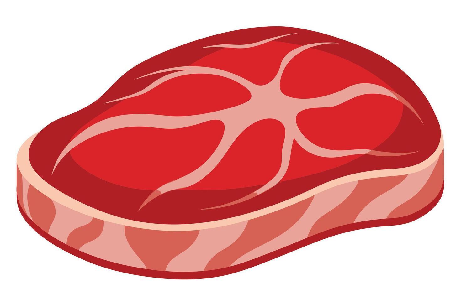 Raw Steak Slice Against a White Background vector