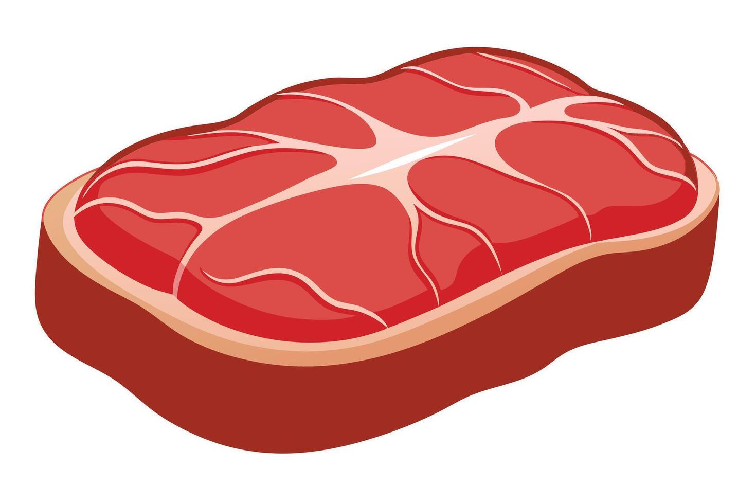 Delicious Raw Steak Slice Against a White Background vector