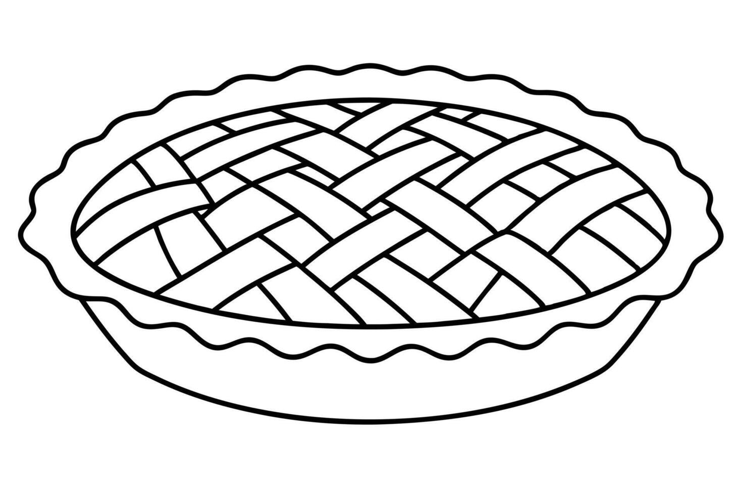 A simple black and white illustration of a delicious-looking pie. vector