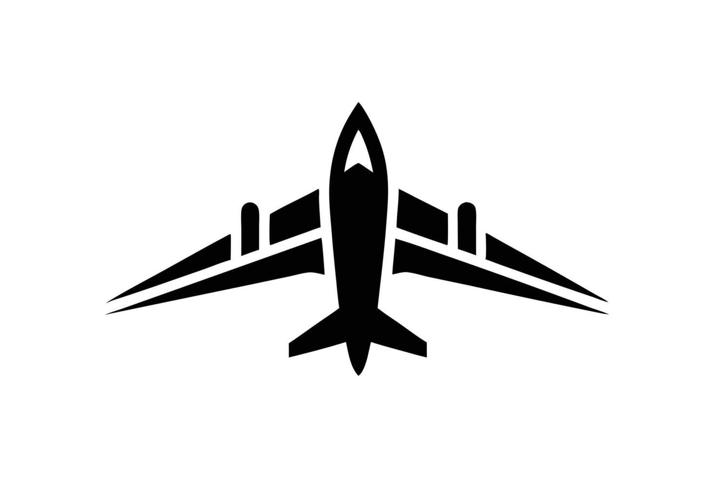 Simple Black Airplane Icon vector