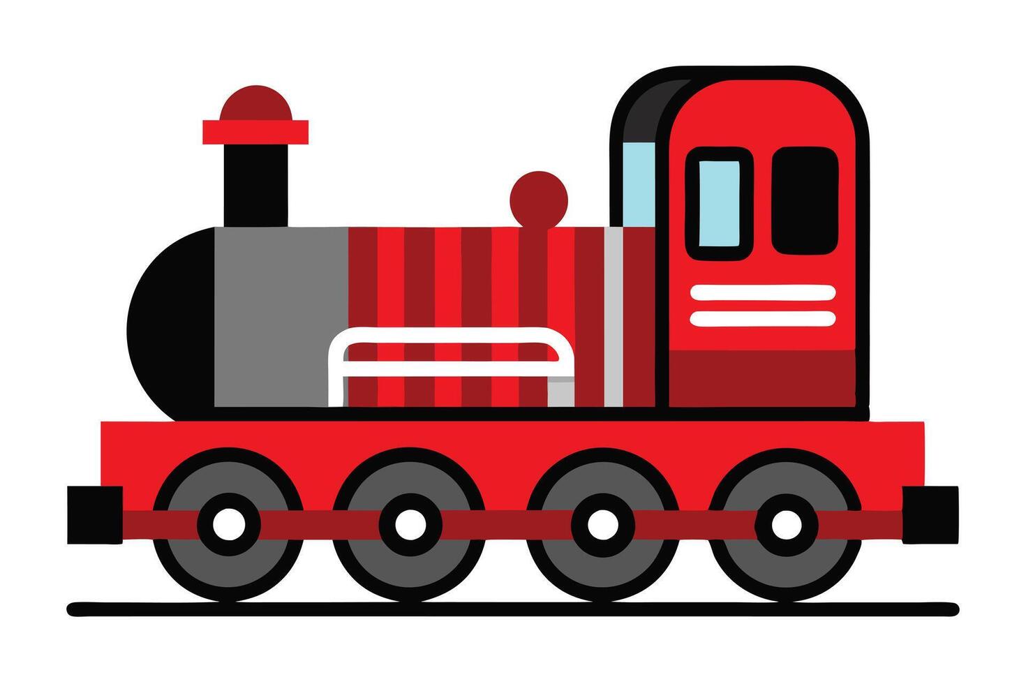 A vibrant Red Train Illustration Perfect for Transportation Design vector