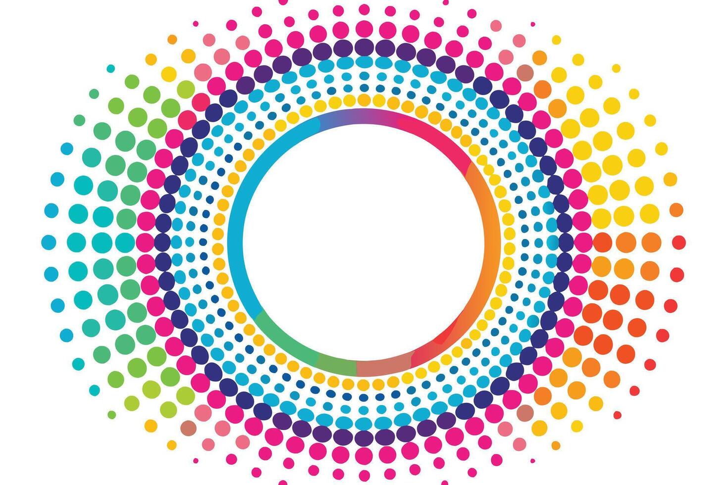 Colorful, concentric circles graphic design vector
