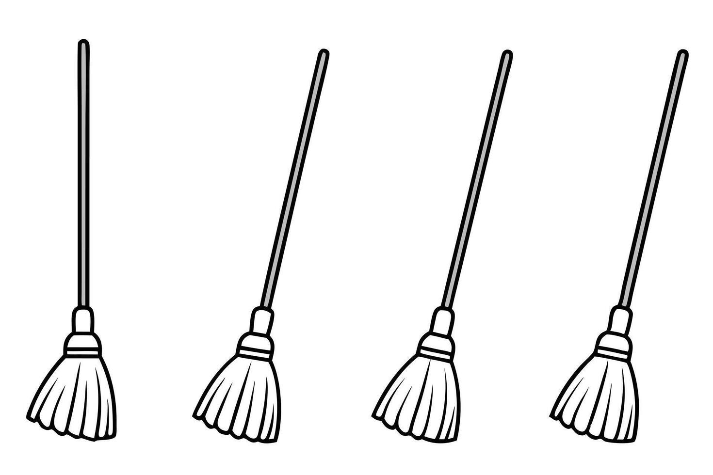 Simple Brooms in a Clean, Flat Style Illustration vector