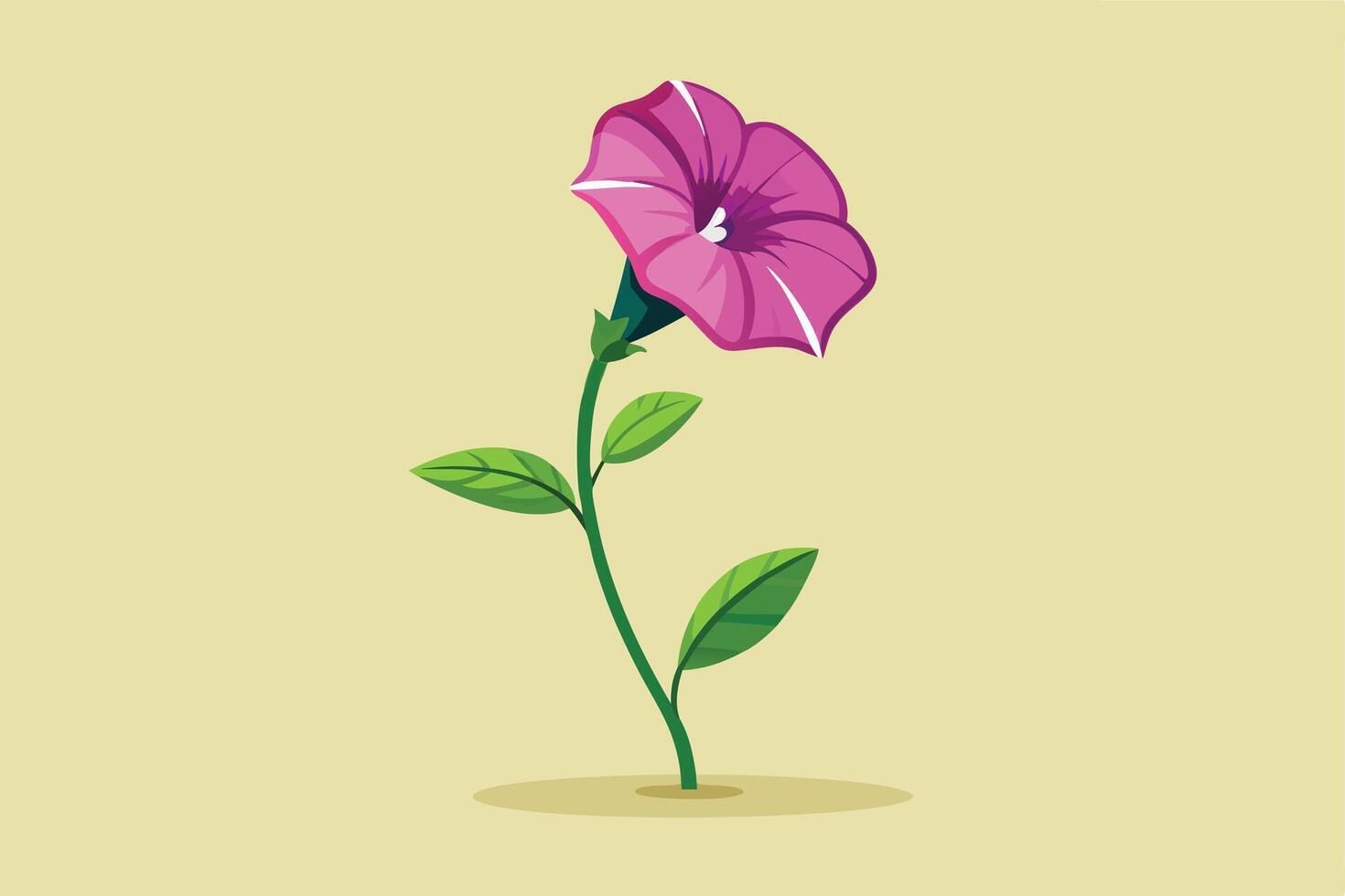 A vibrant Pink Flower Sprout Against a Pastel Background vector
