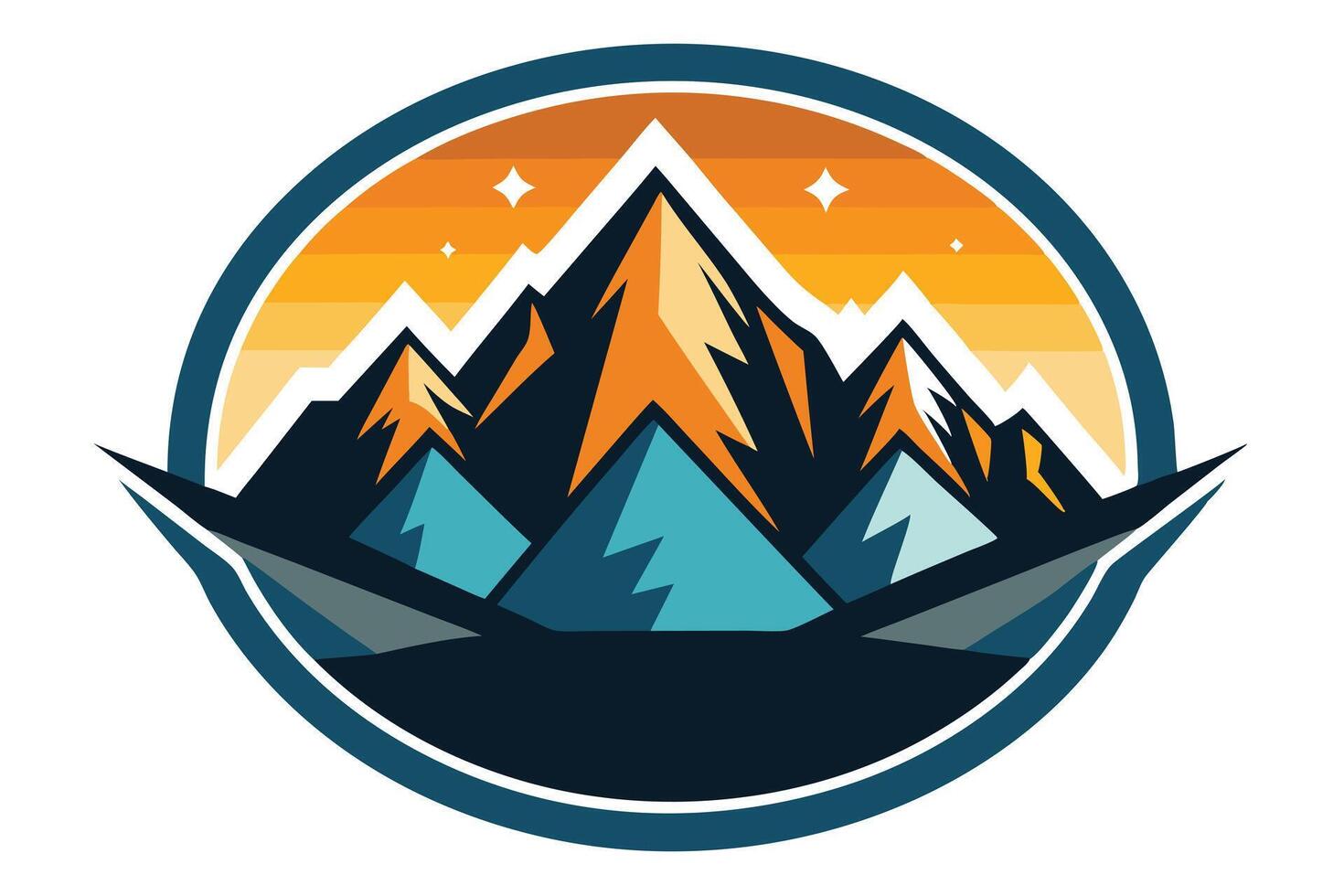 A colorful Mountain Logo Design for Outdoor Brand vector
