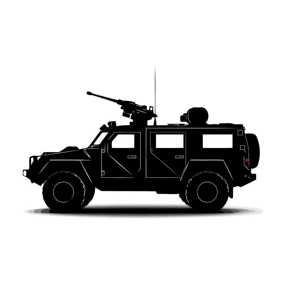 Military Armored Vehicle Side View vector