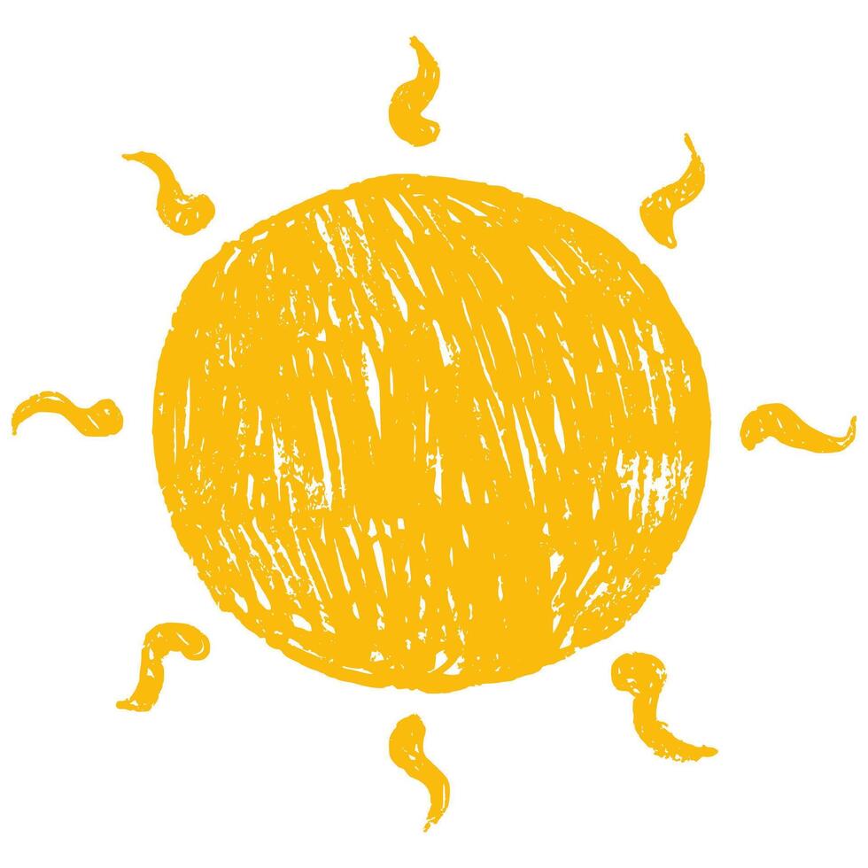 Sun Element Isolated on White Background. Cute nature summer element. Sun, heat icon with rays vector