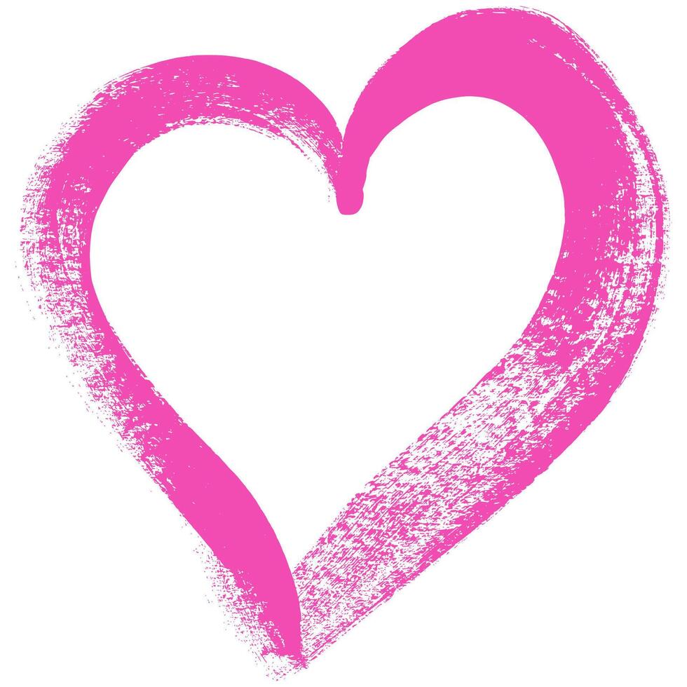 Hand Drawn Grunge Heart with Bulky Lines. Creative love sign with rough edges. Abstract freehand doodle shape of heart. Highlight splash vector