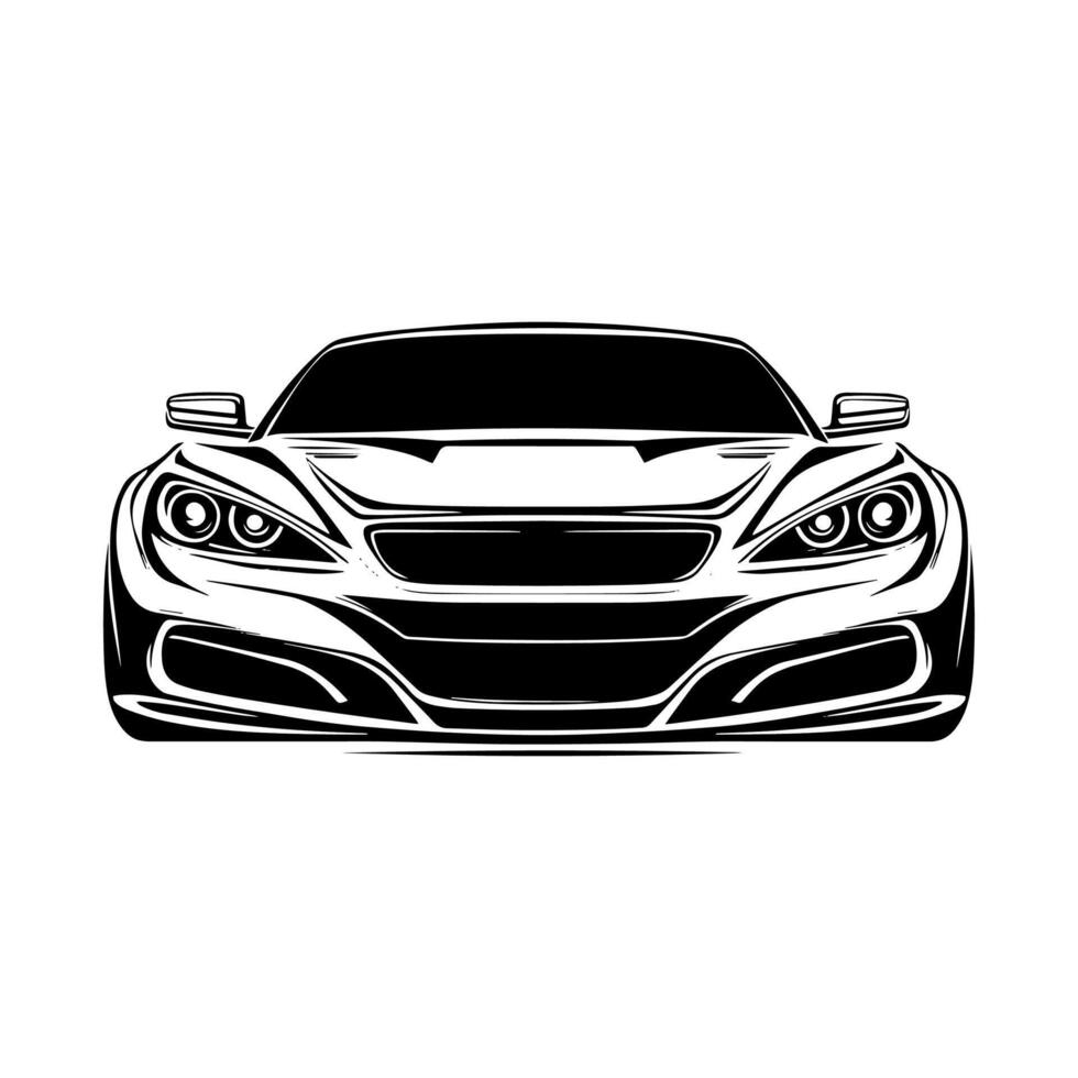 Black and white Car icon car front view symbol isolated vector