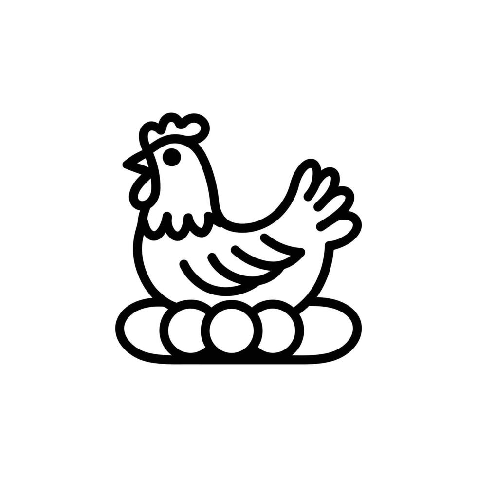 Hen Sitting on Eggs vector