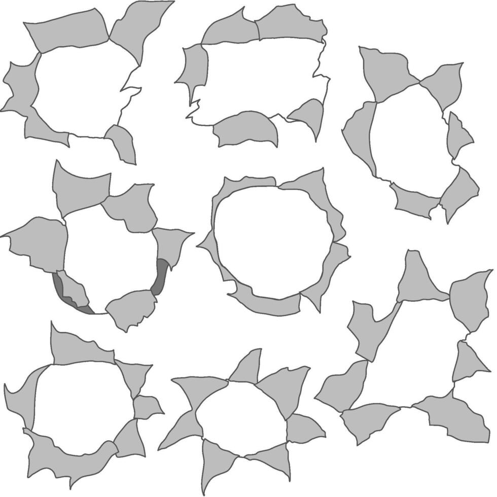 Realistic ripped paper overlay set vector