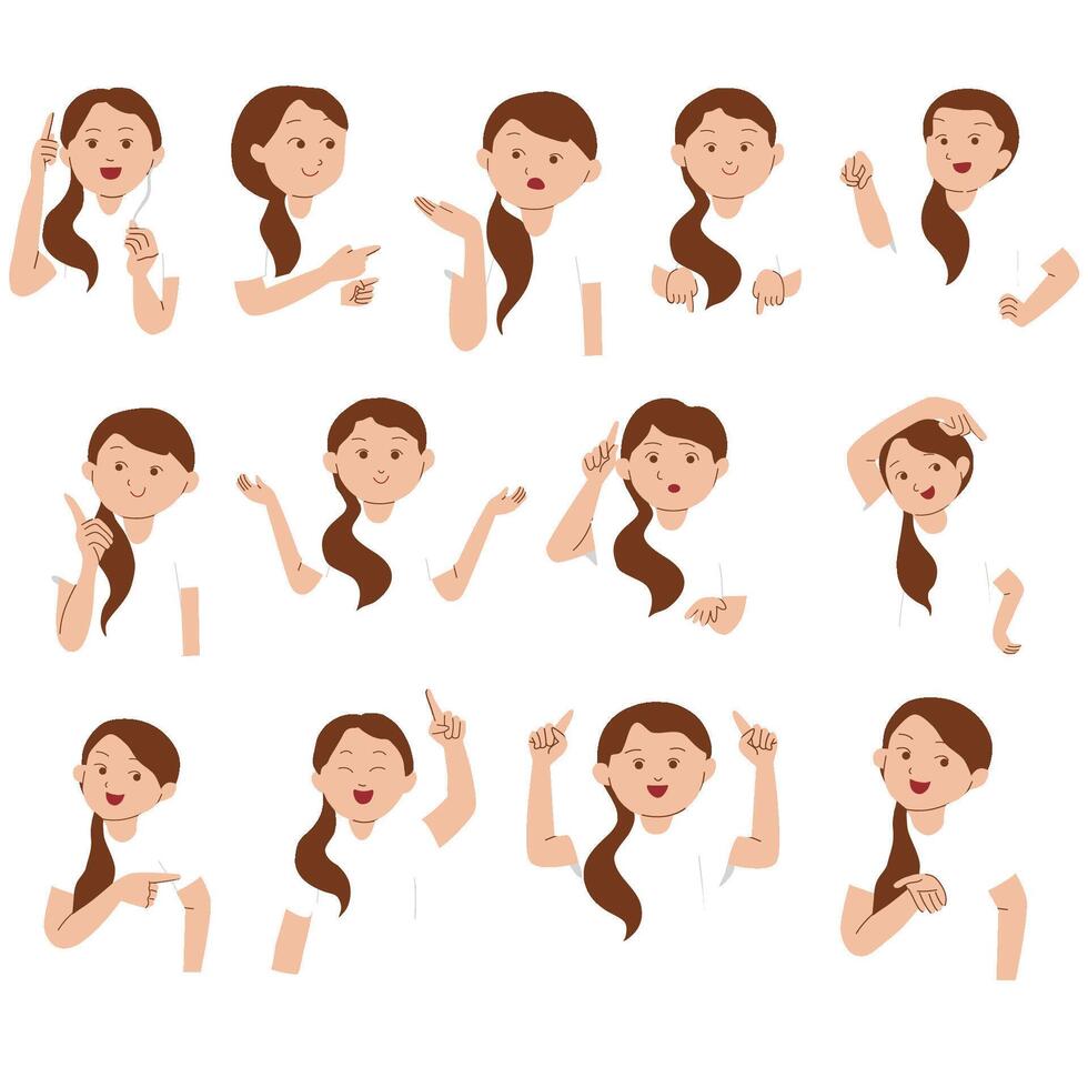Content Creator Girl Character Poses for Social Media and Videos vector