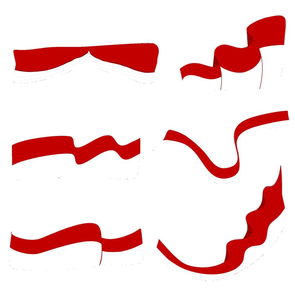 National Flag of Indonesia Elements vector