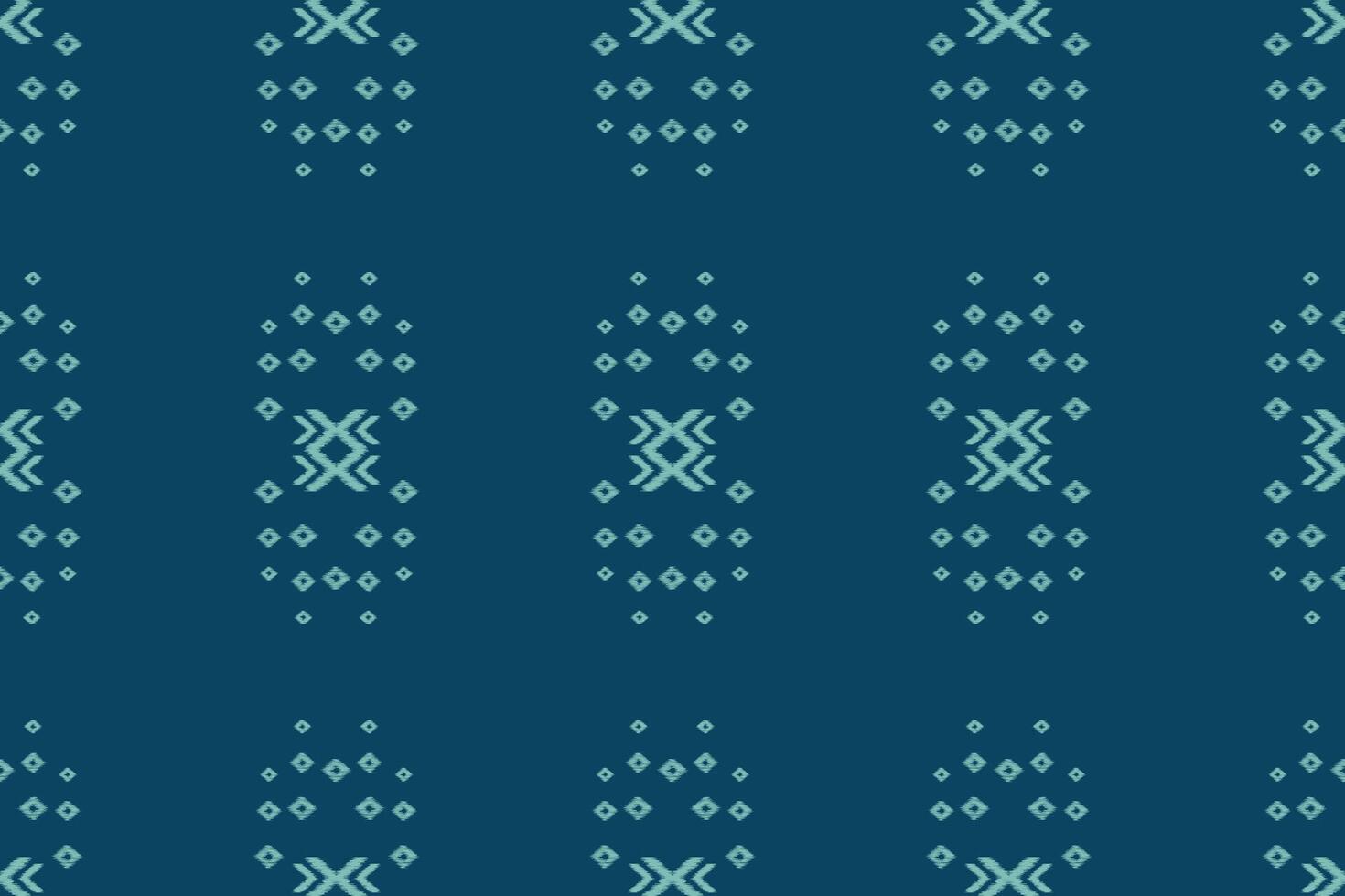 Motif fabric pattern design of blue color wallpaper background ethnic decor ikat. vector