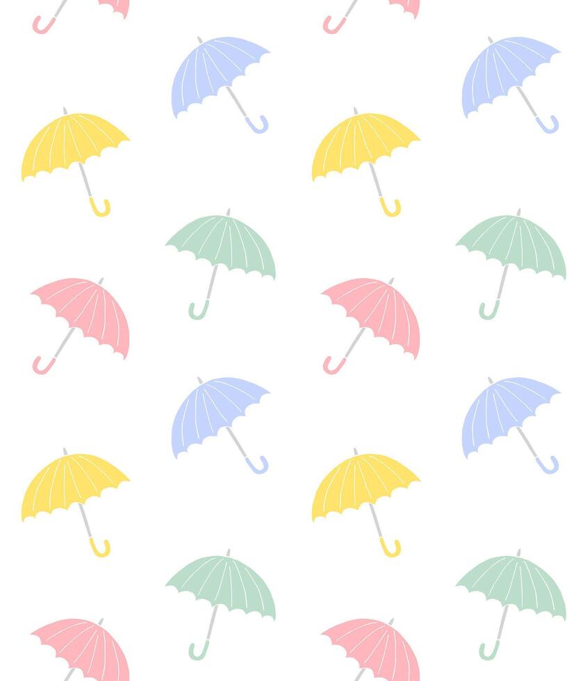 Seamless pattern of hand drawn doodle sketch umbrella vector