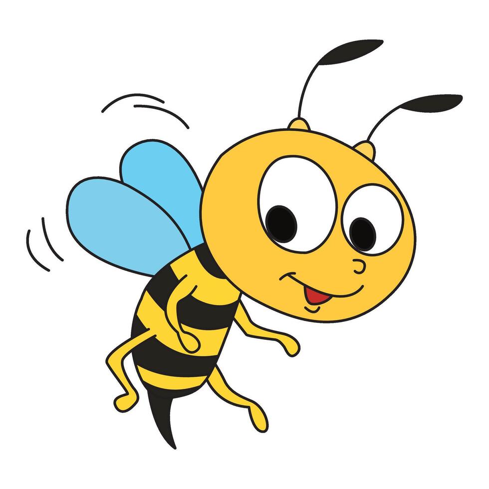 Bee is flying smiling vector