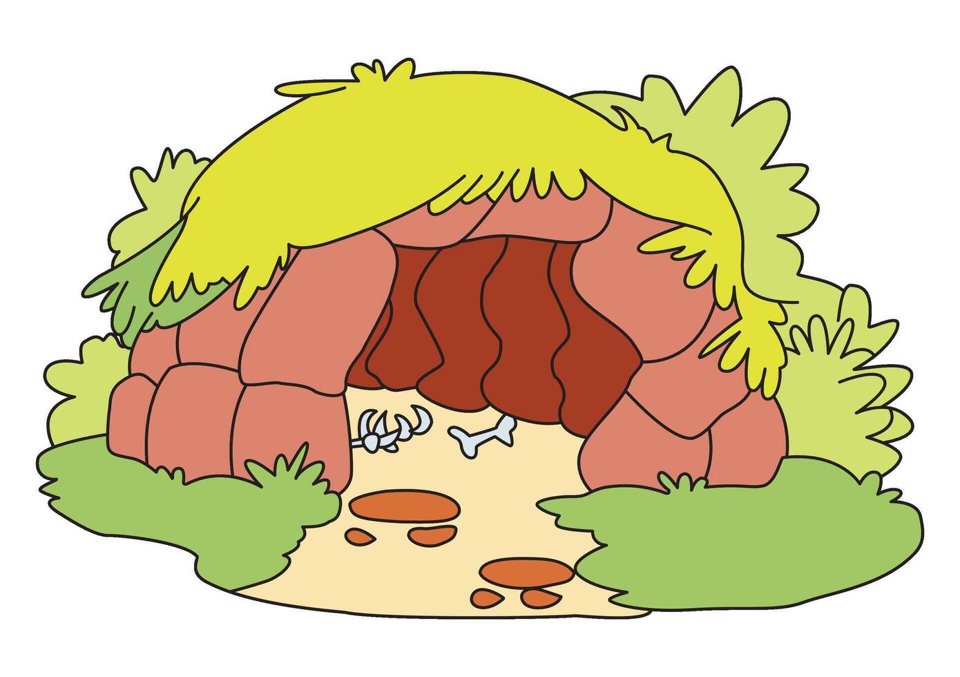 Nature cave in forest illustration vector