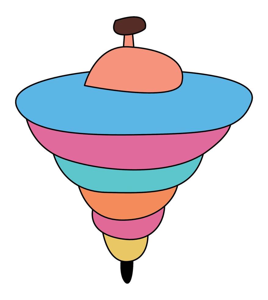 Spinning top toy isolated on white background vector