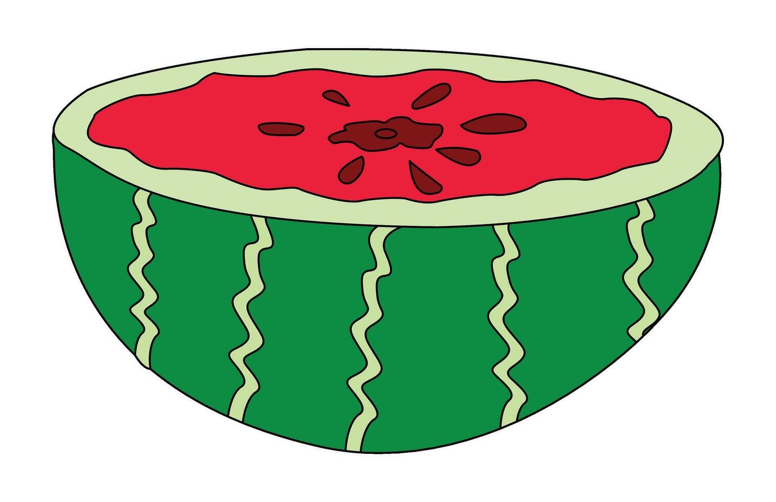 Fresh watermelon slice illustration vector