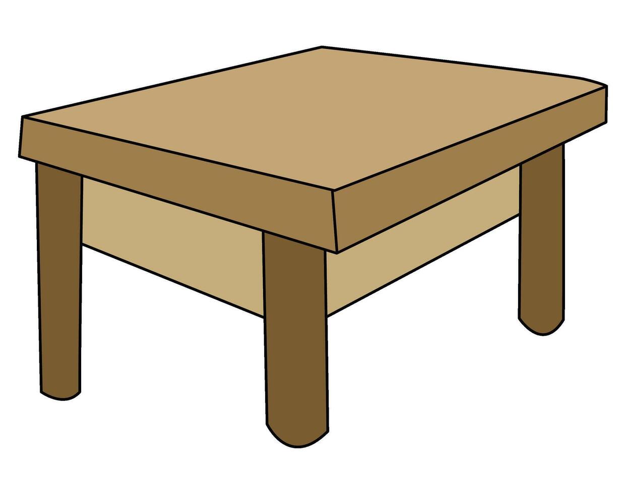 Illustration showing a wooden table vector