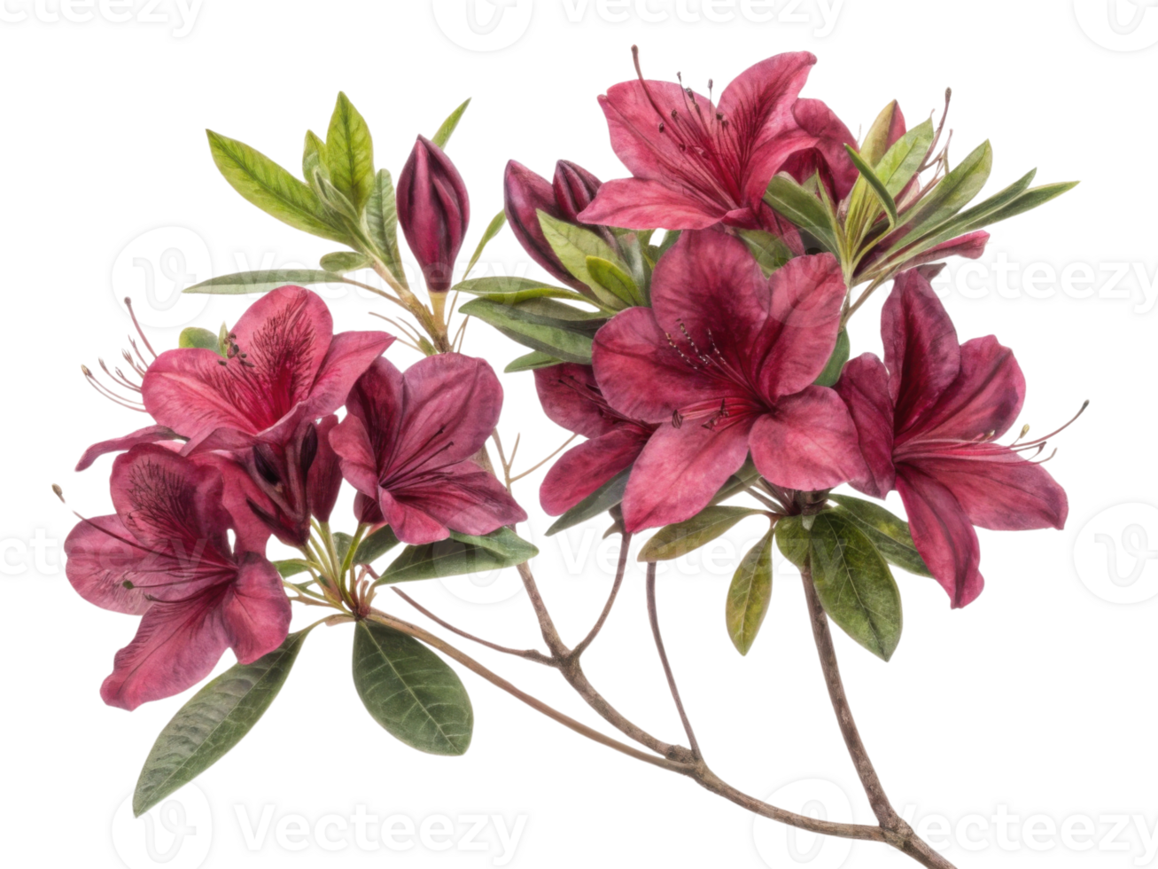 Beautiful azalea flowers bloom vibrantly, showcasing their rich colors and delicate petals, creating stunning floral display png