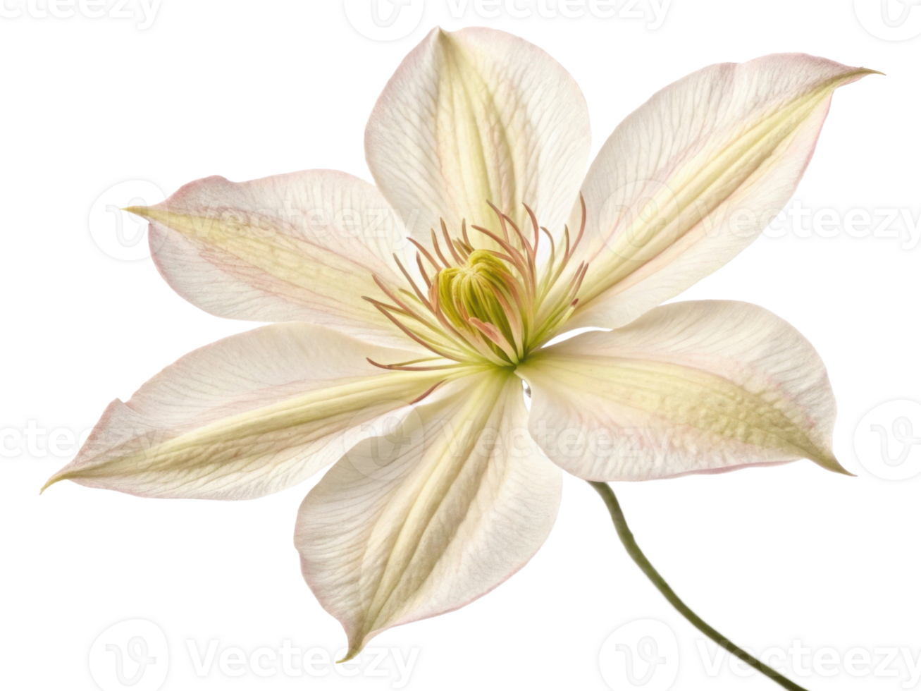 stunning clematis flower showcases delicate petals in soft hues, radiating beauty and elegance in nature design png