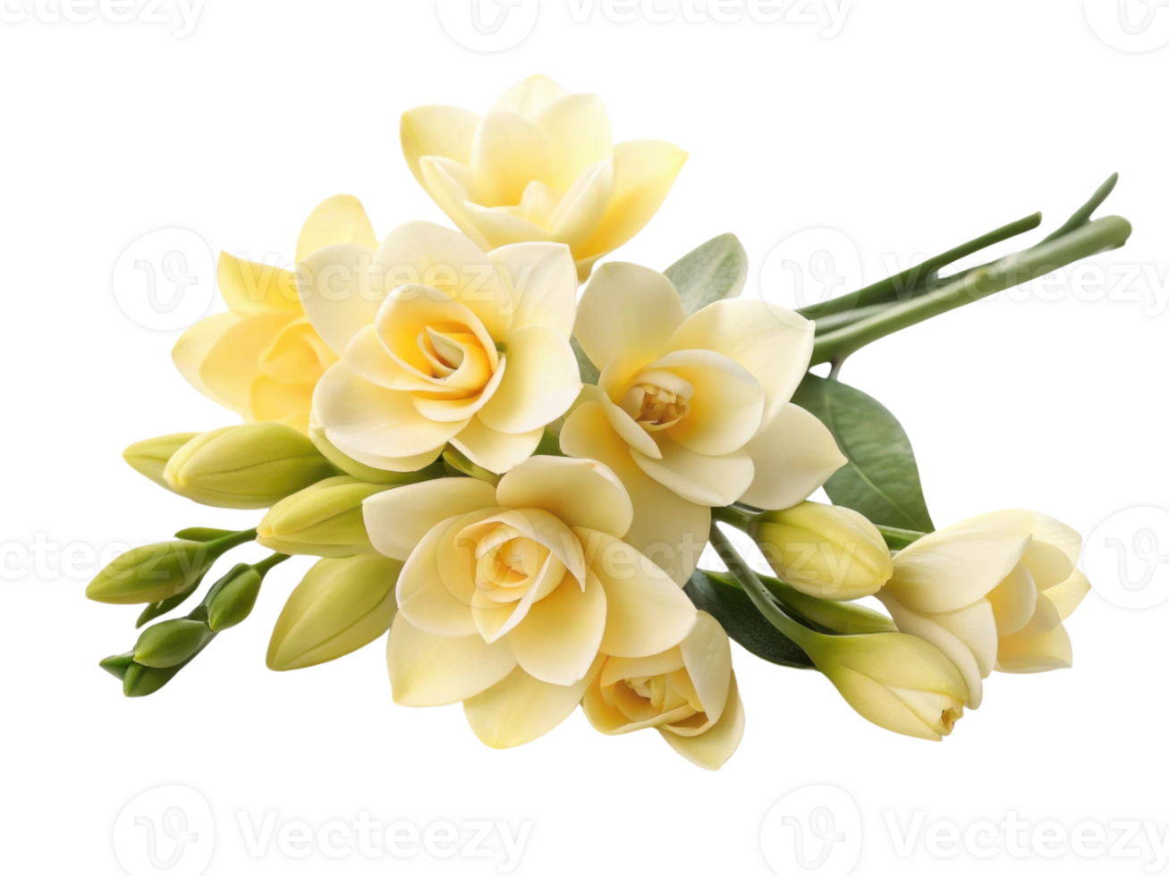 beautiful bouquet of gardenia flowers showcases delicate yellow petals and lush green leaves, perfect for brightening any space png