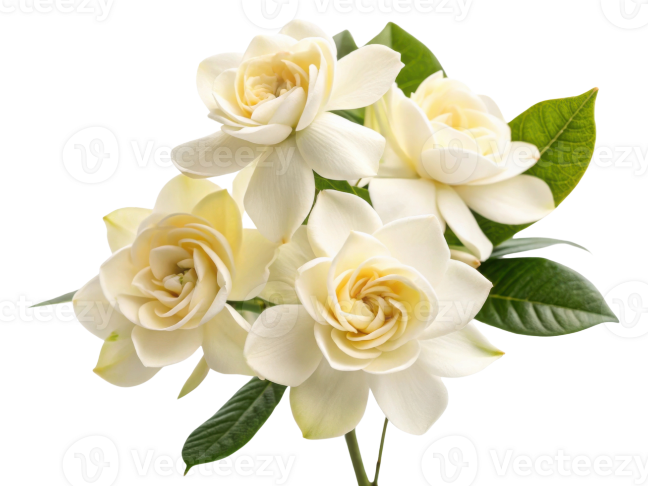 Gardenia flowers bloom beautifully with their creamy petals and lush green leaves creating serene atmosphere in any setting png