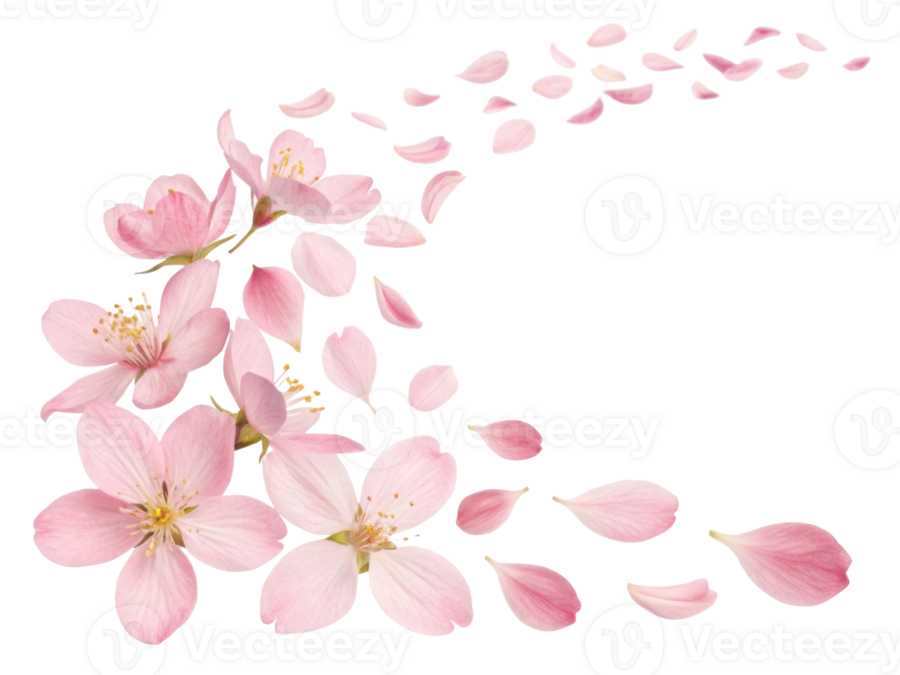 Beautiful pink jasmine flowers gracefully scatter their delicate petals, creating serene and enchanting atmosphere png