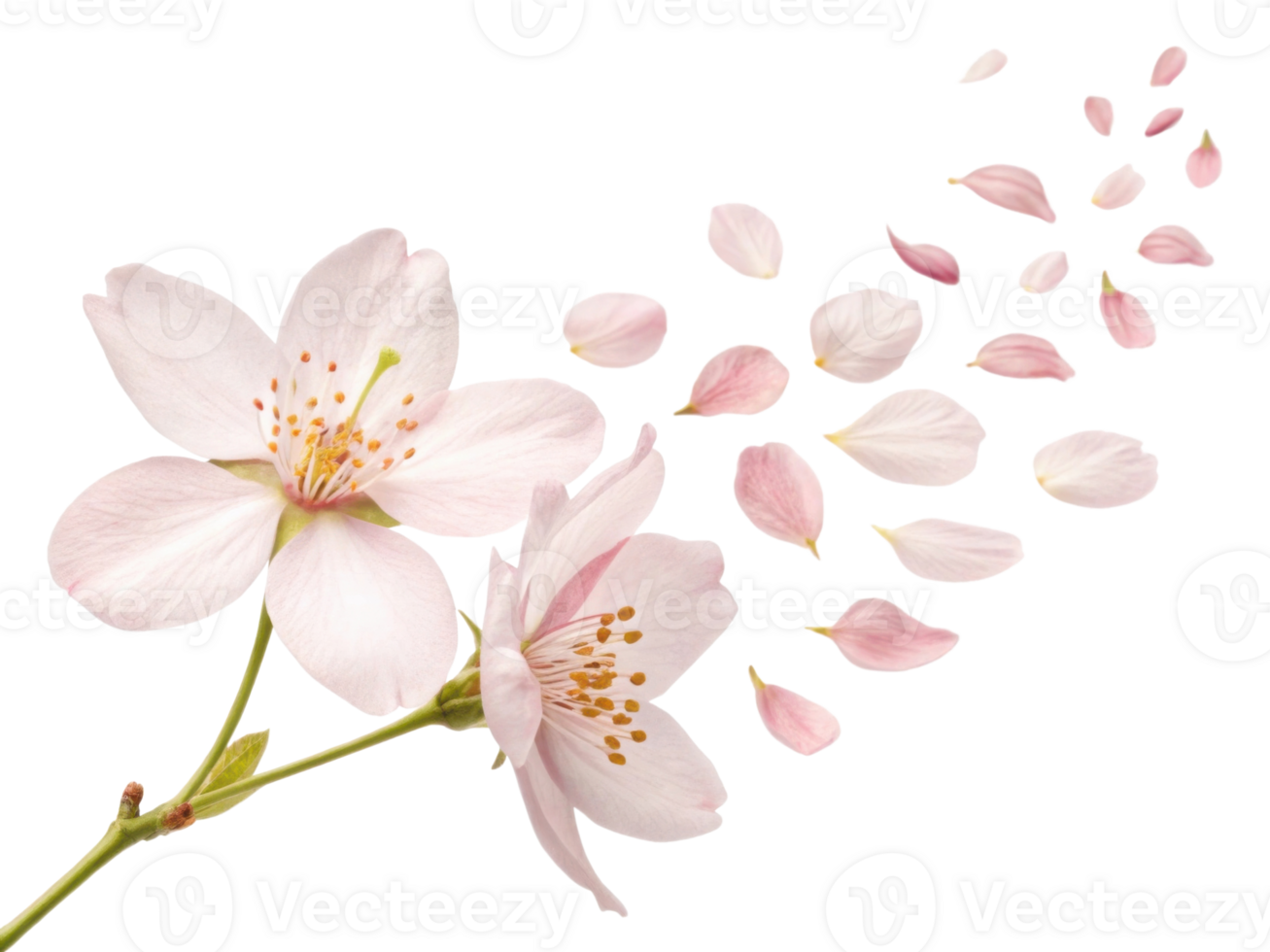 delicate jasmine flower blooms gracefully with soft pink petals drifting away, creating serene and enchanting atmosphere png