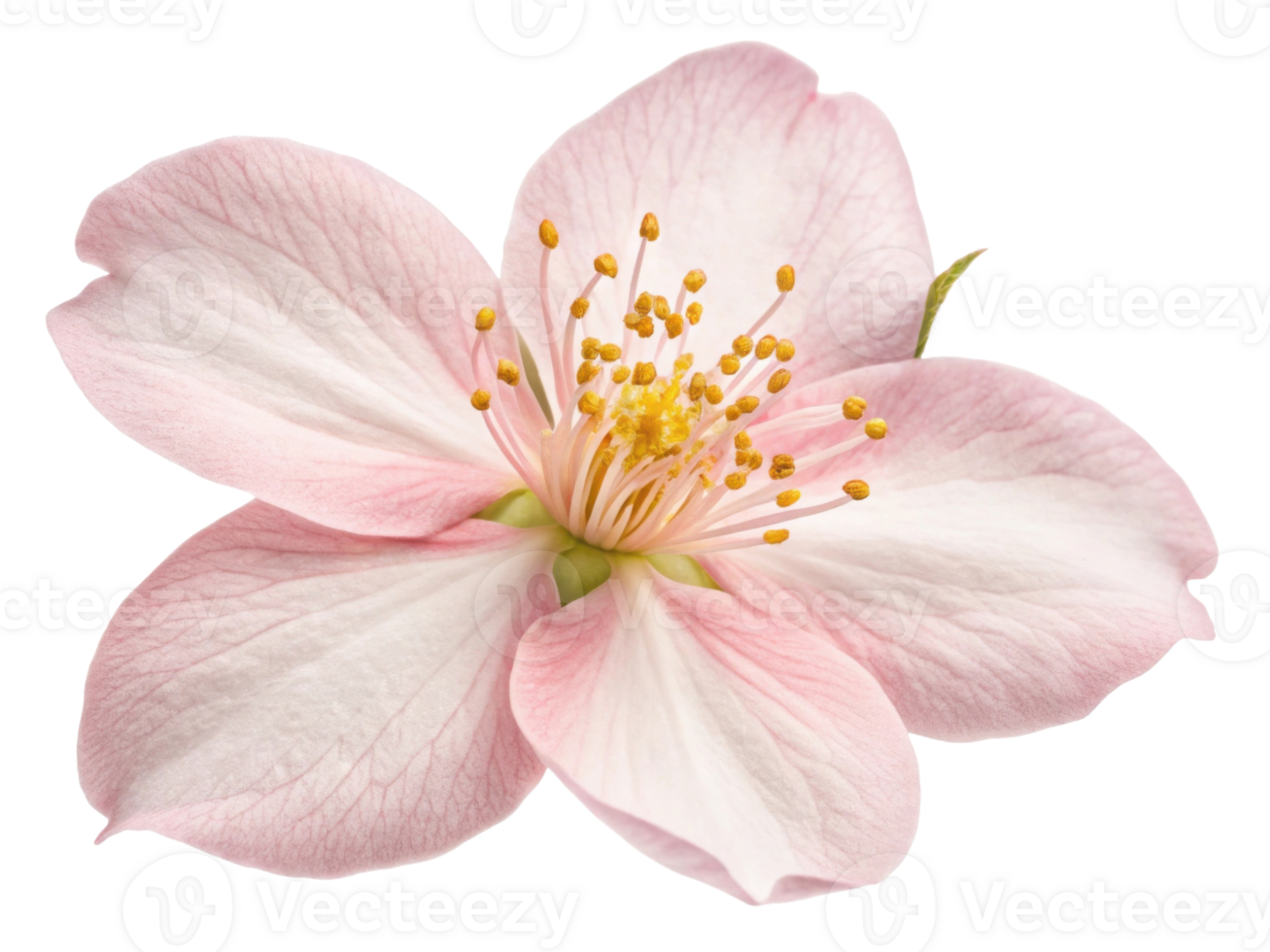 delicate jasmine flower with soft pink petals and vibrant yellow stamens showcases nature beauty and elegance png