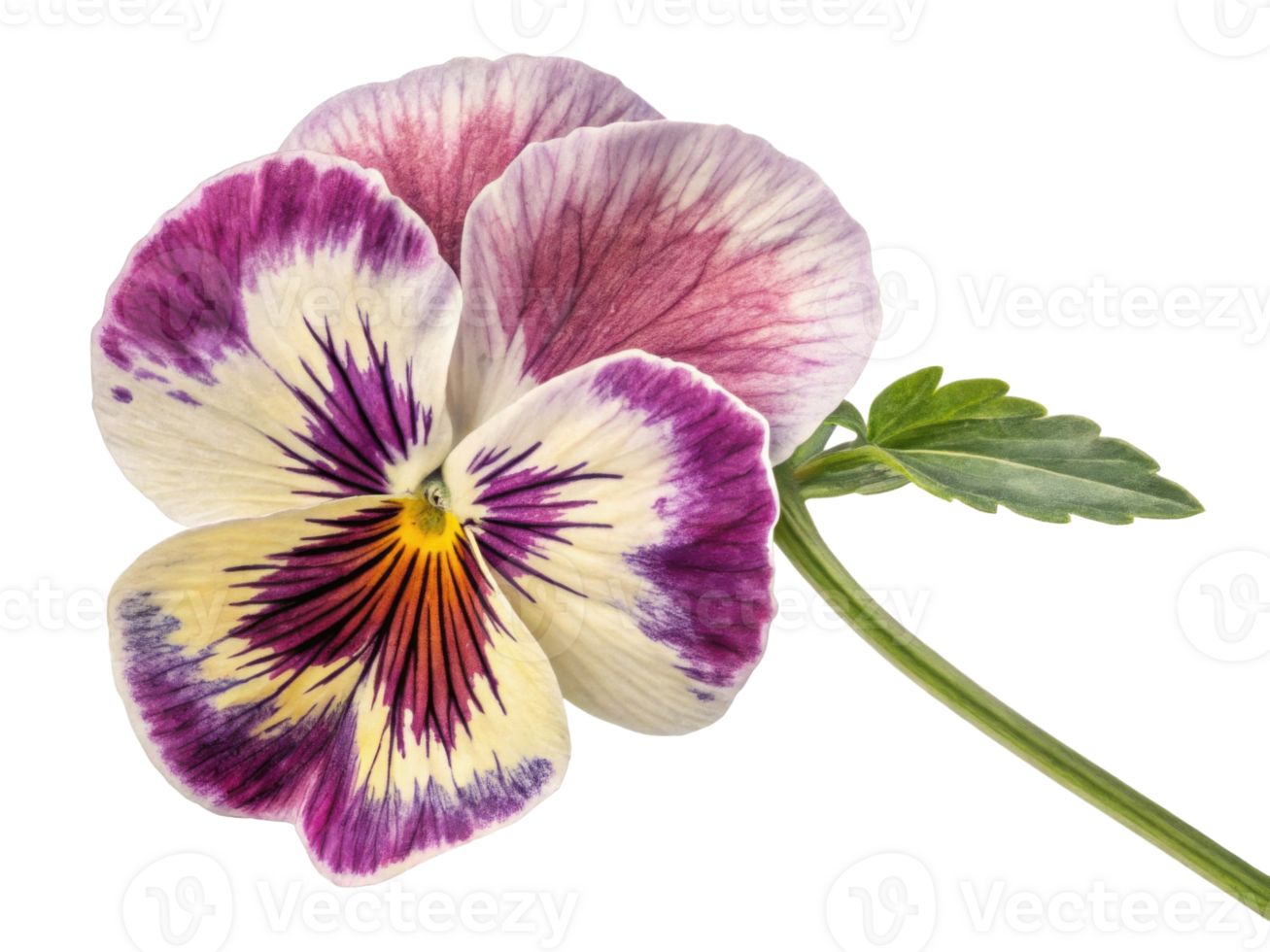 vibrant pansy flower showcases its stunning petals with rich purple and yellow hues, embodying beauty and nature artistry png