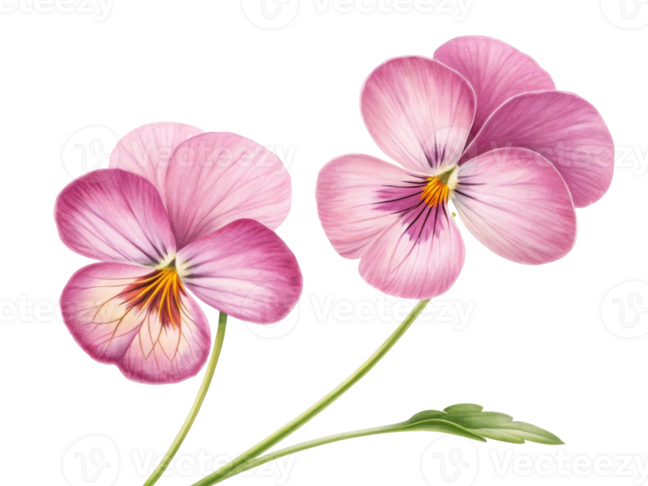 Beautiful pansy flowers bloom with delicate petals showcasing shades of pink and purple, adding charm to any garden or floral arrangement png