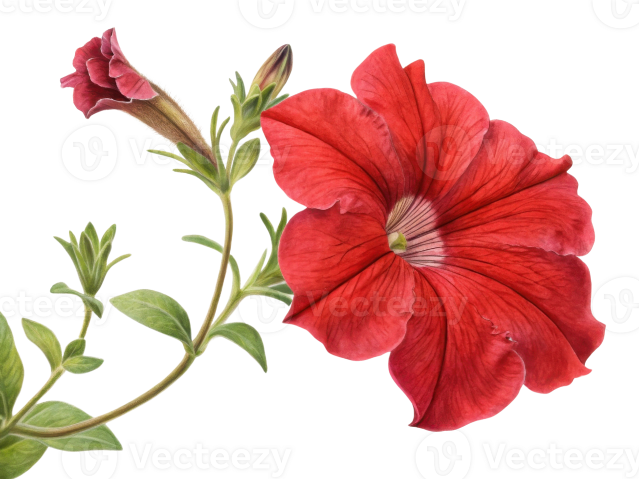 vibrant petunia flower blooms beautifully with delicate petals and lush green leaves, showcasing nature artistry and charm png