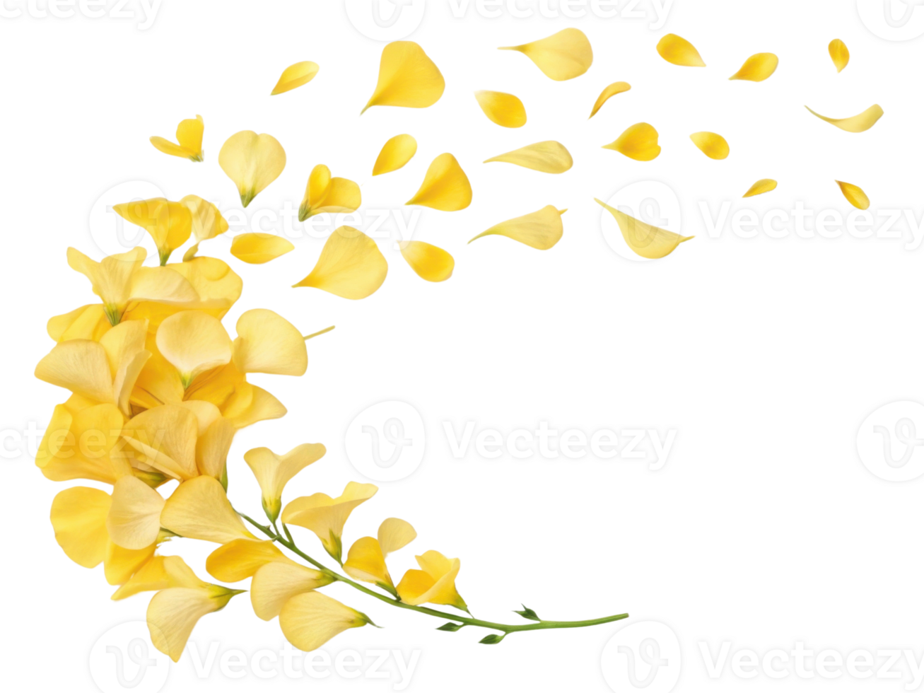 beautiful snapdragon flower with vibrant yellow petals gracefully disperses into air, creating sense of joy and tranquility png