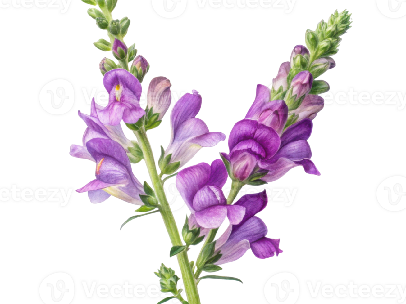Beautiful snapdragon flowers bloom in vibrant purple hues showcasing nature artistry and elegance png